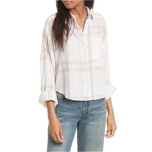Free People plaid flannel blouse - size medium